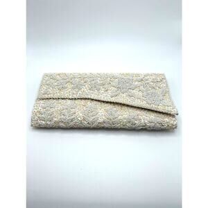 Vintage Simon Cream Sequin Bead Clutch Purse Styled by Ernest Blum